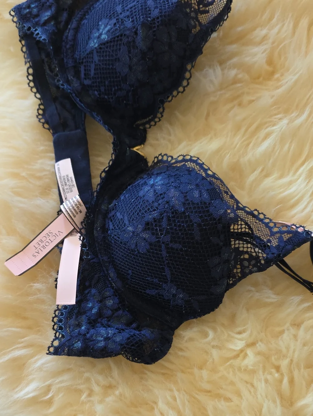 Victoria's Secret Love Cloud Matching Bra Panty Set 34B M Ensign Plunge NWT